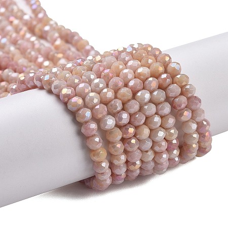 Faceted Electroplated Glass Beads Strands X-GLAA-C023-02-C10-1