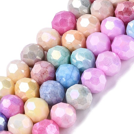 Anti-Tarnish Electroplate Glass Beads Strands EGLA-ZX010-8mm-14-1