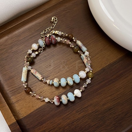 Natural Gemstone Beaded Bracelets for Women VK2759-2-1