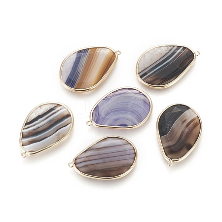 Natural Banded Agate/Striped Agate Pendants G-D0014-02LG-1