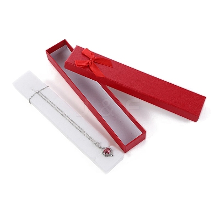 Rectangle Paper Necklace Boxes with Bowknot LS-PW-WG89752-05-1