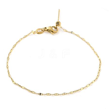 304 Stainless Steel Add a Bead Adjustable Link Chains Bracelets for Women BJEW-M307-01F-G-1