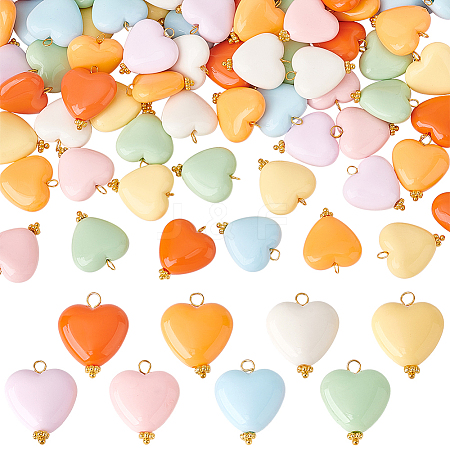 Acrylic Heart Pendants PALLOY-PH01691-1
