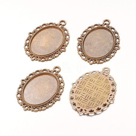 Zinc Alloy Pendant Settings for Cabochon & Rhinestone PALLOY-A15257-AB-LF-1