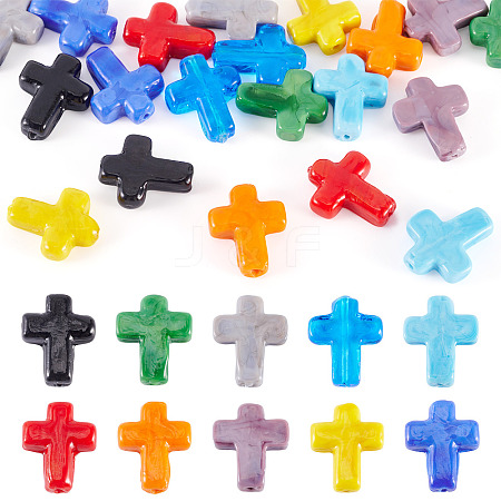 20pcs 10 Colors Handmade Lampwork Beads LAMP-TA0001-62-1