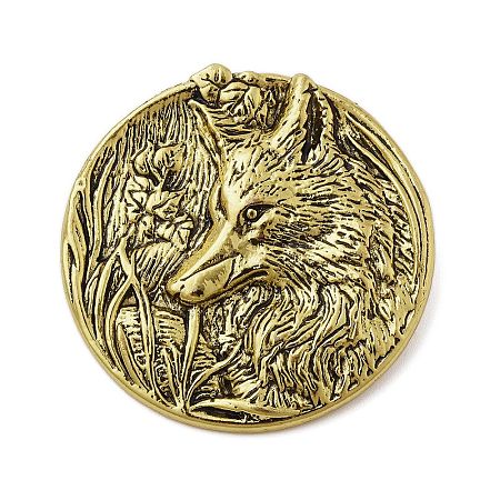 Retro Antique Golden Animal Alloy Brooches for Backpack Clothes JEWB-S040-02B-AG-1