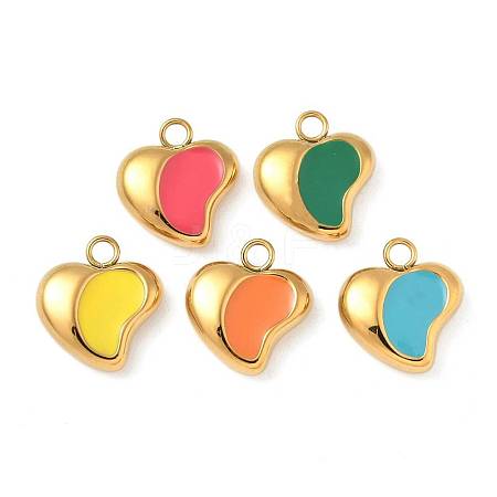 304 Stainless Steel Enamel Pendants STAS-K306-29G-1