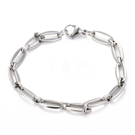 Tarnish Resistant 304 Stainless Steel Link Chain Bracelets BJEW-O183-03P-1