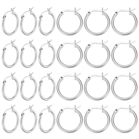 12 Pairs Brass Hoop Earrings for Women EJEW-PH0001-42-1