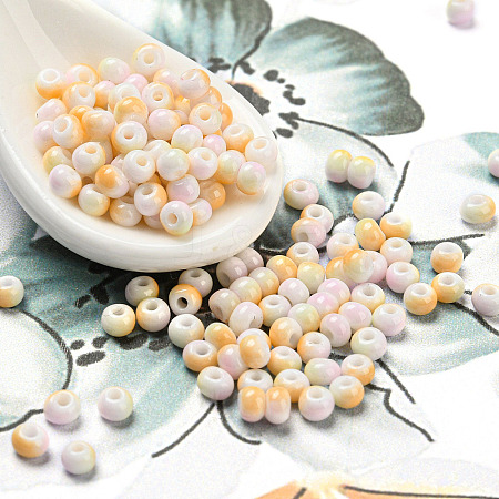 Two Tone Opaque Colours Glass Seed Beads SEED-E005-02I-1