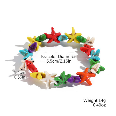 Dyed Synthetic Turquoise Beads Bracelets for Women DN6877-3-1