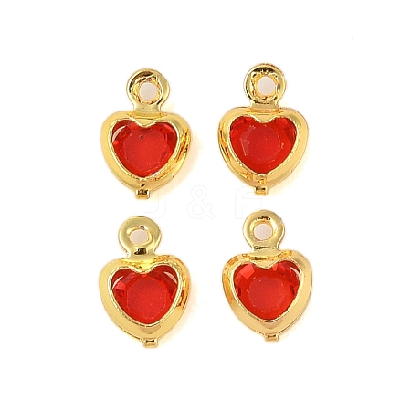 Heart Rack Plating Brass Glass Pendants KK-S385-01G-04-1