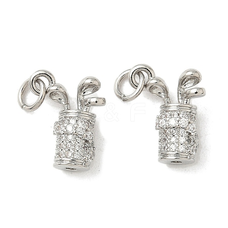 Brass Micro Pave Cubic Zirconia Pendants X-KK-Z120-29P-1