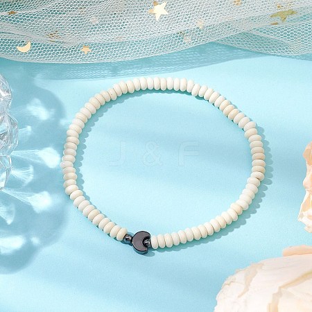 Synthetic Turquoise Beads Stretch Bracelets for Women Men BJEW-JB11336-01-1