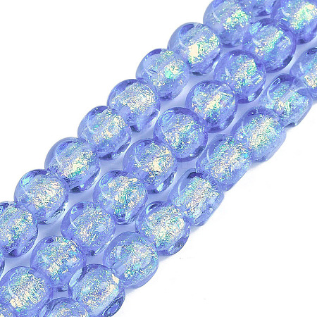 Handmade Foil Lampwork Beads Strands FOIL-K003-05C-1