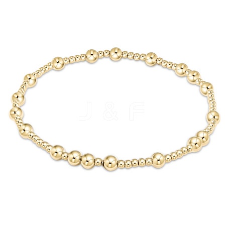 Bohemia Brass Round Beaded Stretch Bracelets TK0566-7-1