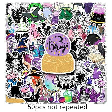 50Pcs Witch PET Waterproof Stickers PW-WG8E80E-01-1