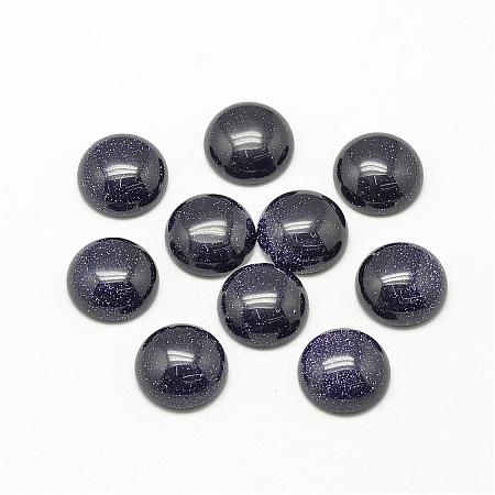 Synthetic Blue Goldstone Cabochons G-R416-8mm-34-1