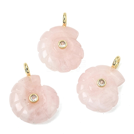 Natural Rose Quartz Carved Pendants G-C282-01K-1