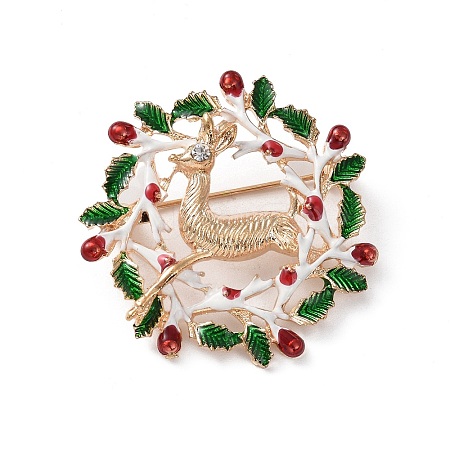 Christmas Theme Rhinestone Brooch Pin JEWB-D061-01KCG-03-1