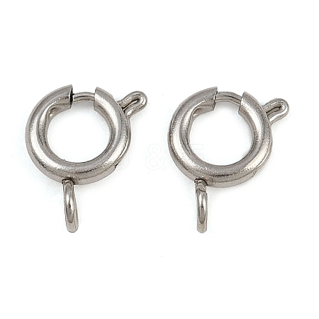 304 Stainless Steel Spring Ring Clasps STAS-B095-05D-P-1