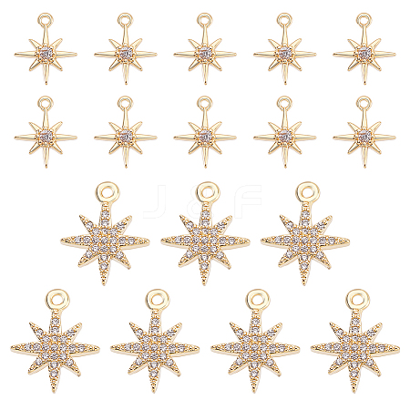 Brass Micro Pave Clear Cubic Zirconia Charms KK-GA0002-31-1