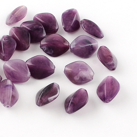 Rhombus Imitation Gemstone Acrylic Beads OACR-R037A-08-1