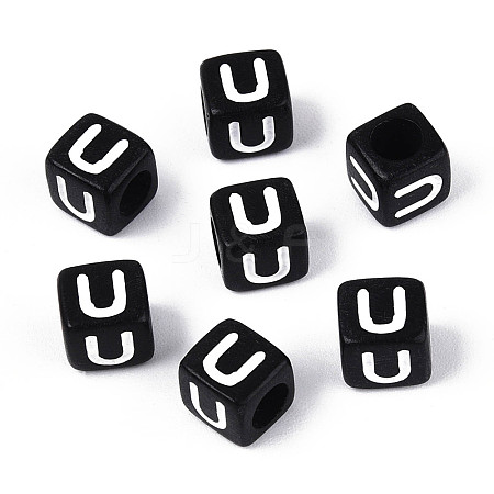 Initial Acrylic Horizontal Hole Beads OACR-ZX006-35U-1