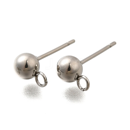 201 Stainless Steel Stud Earring Findings STAS-R156-01P-04-1