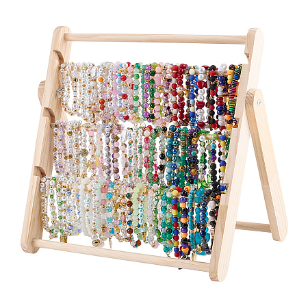 4-Tier Wooden Bracelet Organizer Display Riser Stands ODIS-WH0043-263B-1