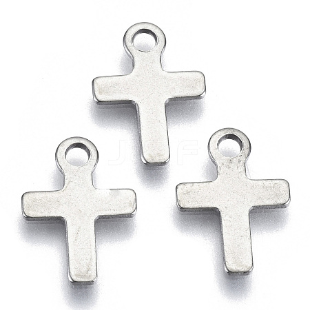 Non-Tarnish 201 Stainless Steel Tiny Cross Charms STAS-R116-080-1