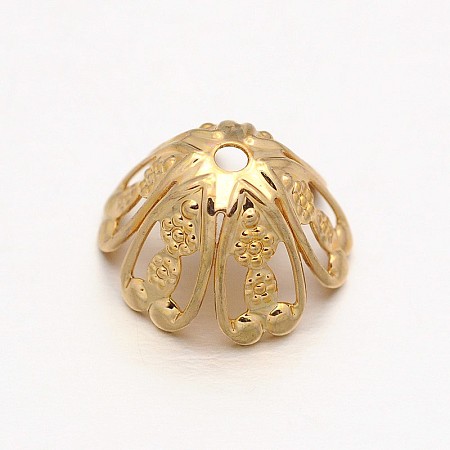 6-Petal Brass Bead Caps KK-O077-02-1