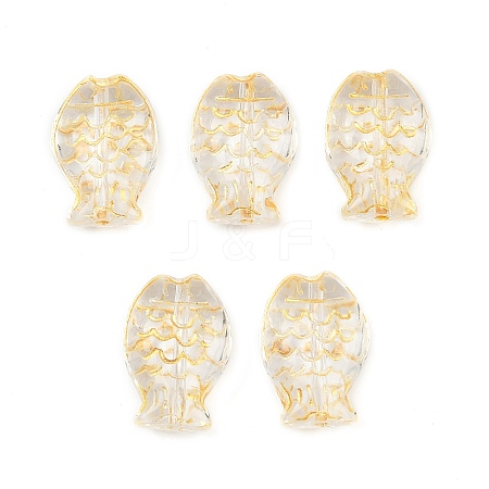 Electroplate and Golden Metal Enlaced Glass Beads EGLA-T029-01F-1