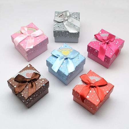 Square with Heart Cardboard Jewelry Boxes CBOX-Q034-10-1