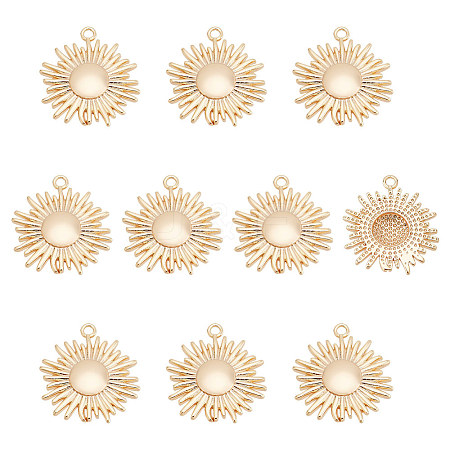 10Pcs Brass Solar Eclipse Pendants KK-BC0013-13-1