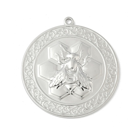 304 Stainless Steel Bee Pendants STAS-S186-08A-P-1