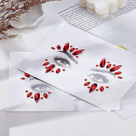 2 Sheets Acrylic Face Gems Stickers DIY-LP0001-73-1