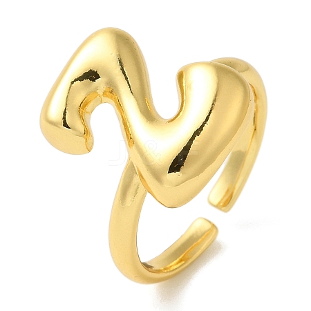 Initials Brass Open Cuff Ring for Women RJEW-N046-02Z-G-1