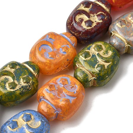 Painted Glass Beads Strands GL-CBA8EF0-01-1