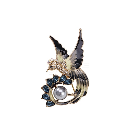 Bird Alloy Rhinestone Brooch PW-WG7CC96-01-1