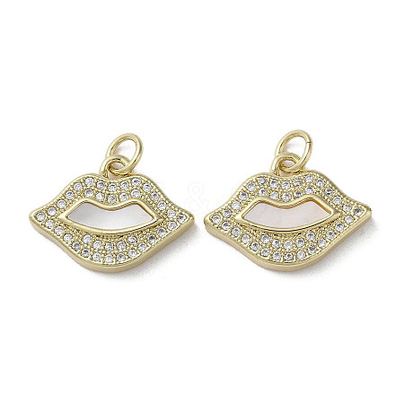 Brass Micro Pave Cubic Zirconia Pendants KK-G485-10G-1