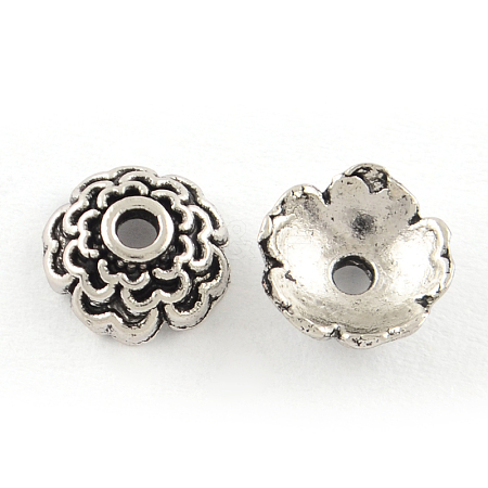 Tibetan Style Alloy Bead Caps TIBEP-R304-114AS-LF-1