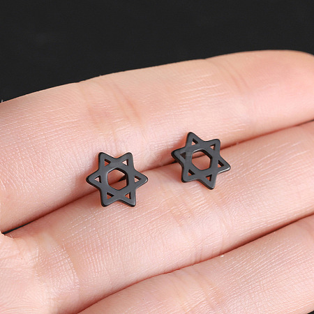 Stainless Steel Star Stud Earrings PW-WG2E4B0-03-1