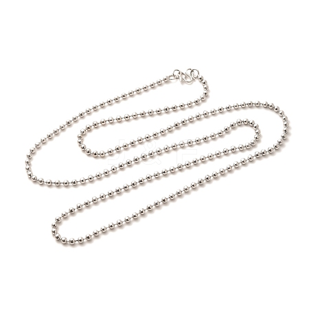 1.5mm Rack Plating Brass Ball Chain Necklaces for Women Men MAK-L044-63P-1