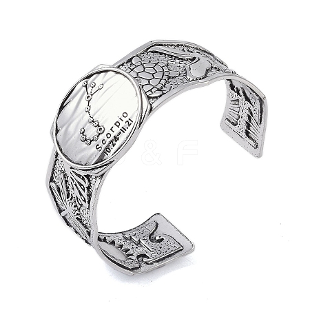 Constellation Alloy Open Cuff Bangles for Women Men LS-BJEW-C064-01AS-11-1