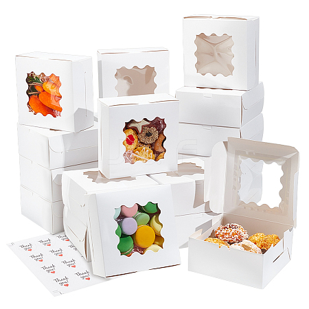 BENECREAT 20Pcs Square Cardboard Mini Cake Storage Boxes CON-BC0007-30-1