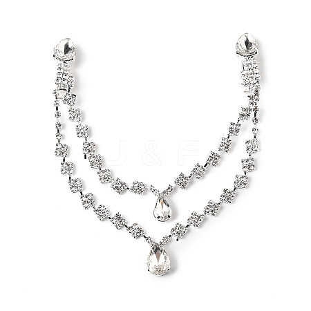 Alloy Rhinestone Hair Chain OHAR-M044-02B-S-1