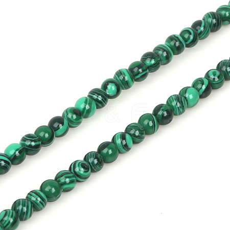 Imported Synthetic Malachite Round Beads Strands G-A130-2mm-J01-1