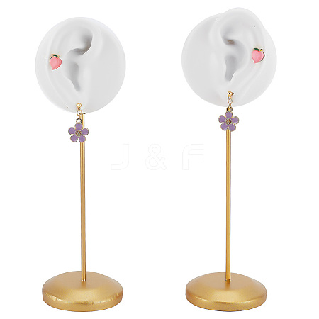 DELORIGIN 2Pcs 2 Styles Resin Ear Shaped Earring Stud Display Stands EDIS-DR0001-04-1