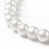Glass Pearl Round Beaded Necklace for Men Women NJEW-JN03923-01-4